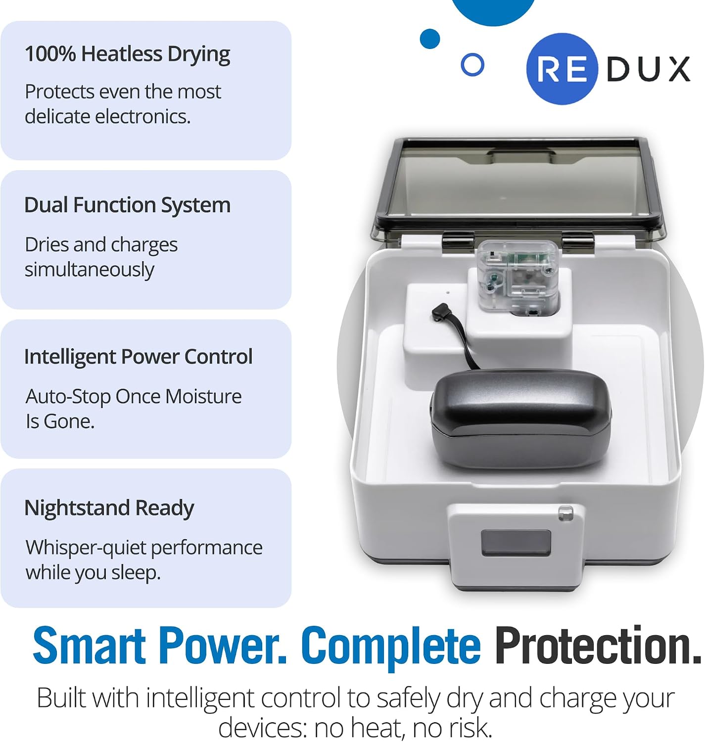 REDUX Ultra Dry & Charge Hearing Instrument Dryer (For Rechargeable Hearing Aids) - Image 6